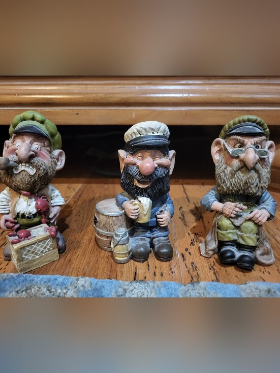 Other - Hand-Painted Blue Bearded Fisherman Figurine with Mug